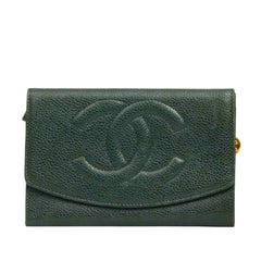 CHANEL 1996–1997 Coco Mark Caviar Leather Bi-Fold Long Wallet