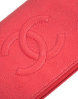 CHANEL 2013-2014 Caviar Skin Coco Mark Long Wallet