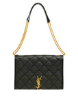 YVES SAINT LAURENT Paris Quilted Double Chain Shoulder Bag