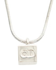CHRISTIAN DIOR CD Logo Square Necklace