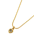 CHRISTIAN DIOR Heart Rhinestone Necklace