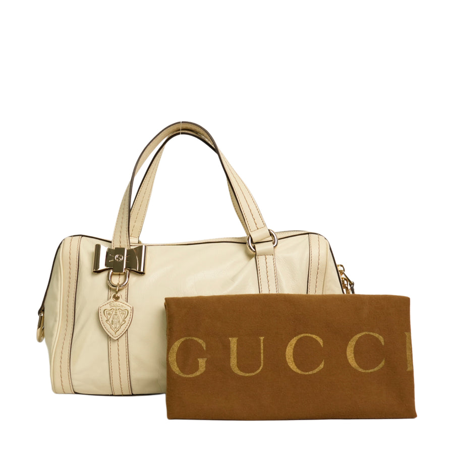 GUCCI Diamante Ribbon Boston 30 Handbag　