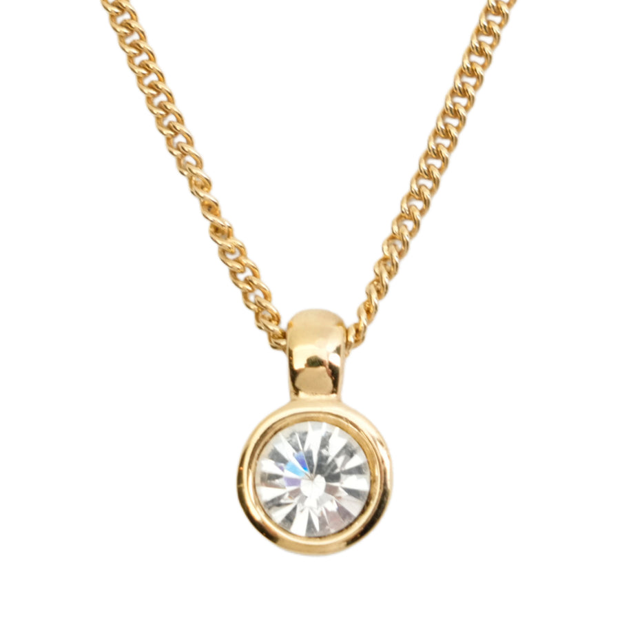 CHRISTIAN DIOR Round Circle Rhinestone Necklace