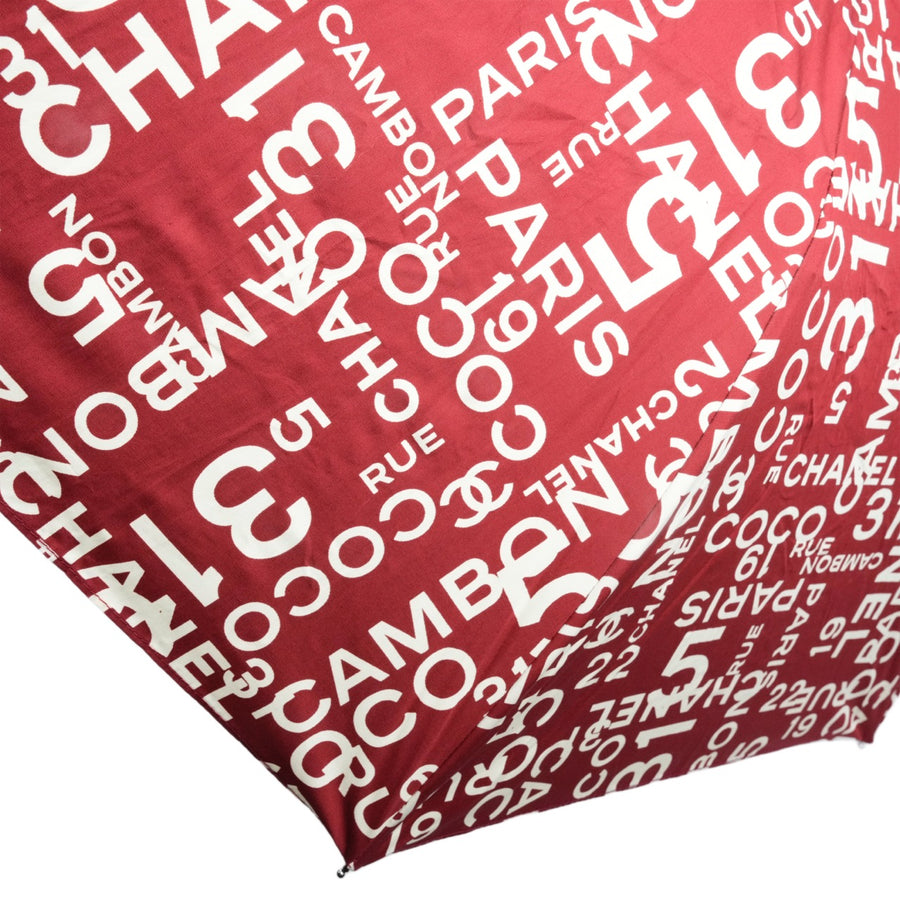 CHANEL Folding Umbrella Nylon Bordeaux OTHER ACCESSORY