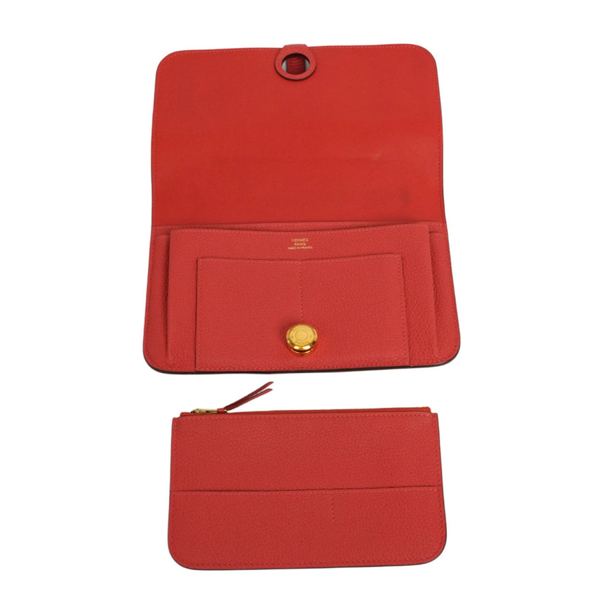 HERMES Dogon GM Taurillon Clemence Wallet