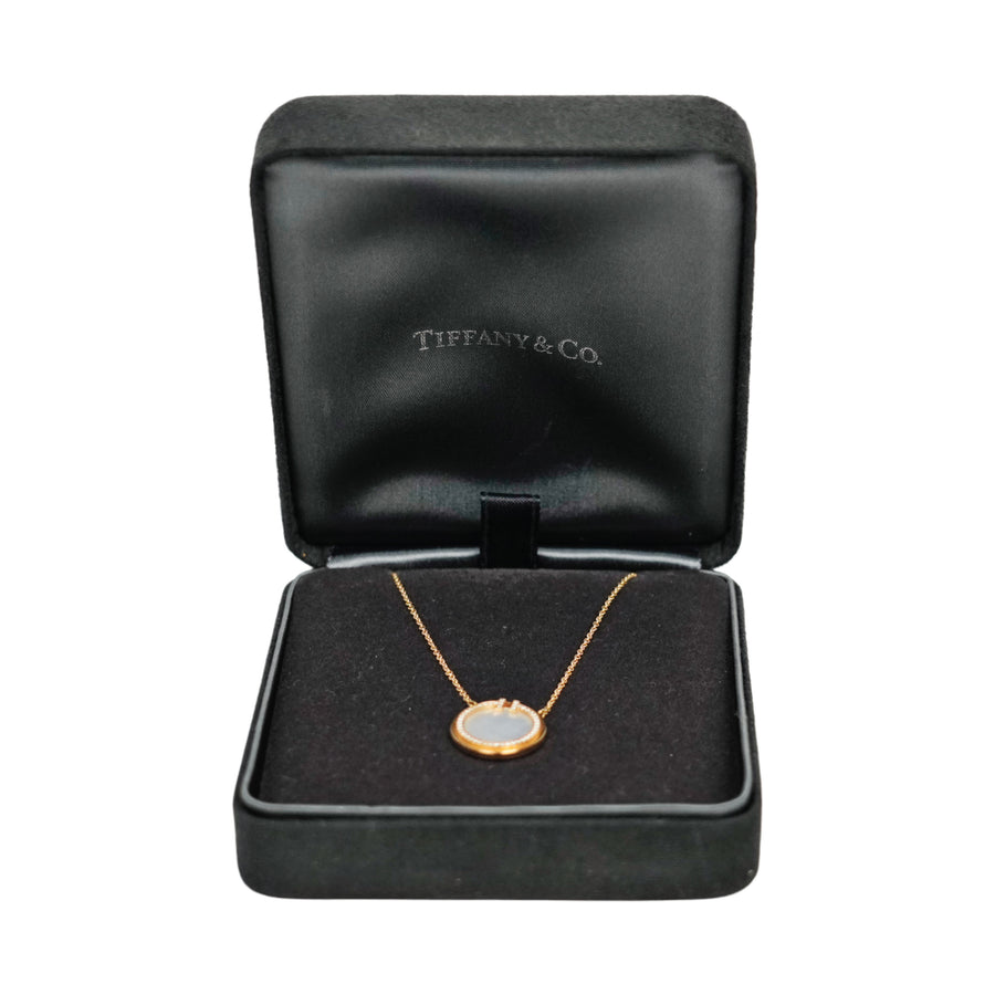 TIFFANY & CO. AU750 T Two Circle Diamond Necklace