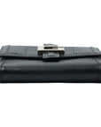 GUCCI Leather Logo W-Hook Compact Wallet