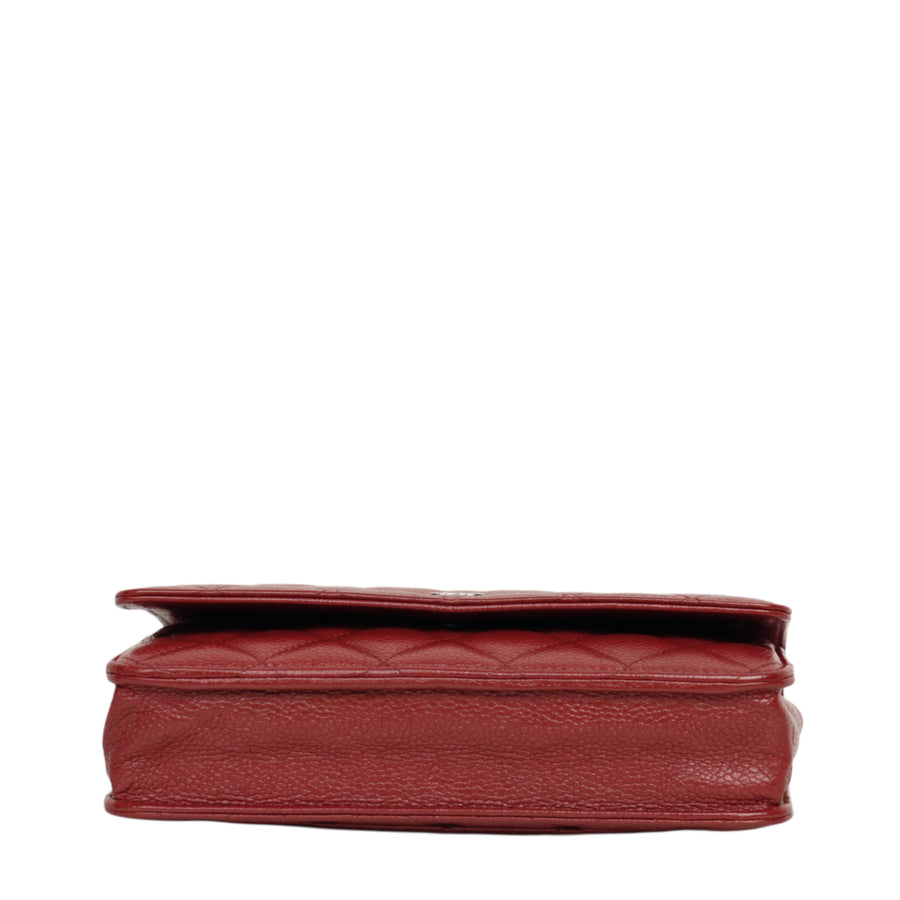 CHANEL 2014 Matelasse Caviar Skin Chain Wallet / Shoulder Bag