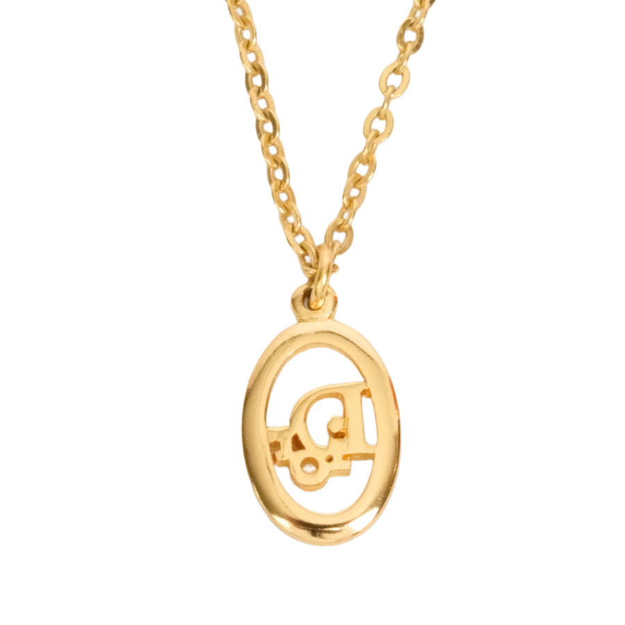 CHRISTIAN DIOR Logo Oval Necklace