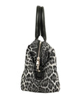 YVES SAINT LAURENT Bubble Quilted Leopard Print Bowling Bag 30 Handbag