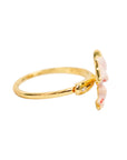 Vintage-Style Ribbon Motif Rhinestone Adjustable Ring