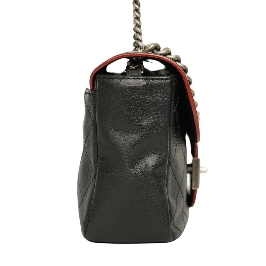 CHANEL Coco Mark Chain Aged Metal Hardware Handbag / Shoulder Bag