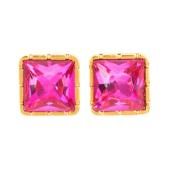 VERSACE Square Rhinestone Earrings