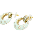 Vintage-Style Enamel Rhinestone Earrings