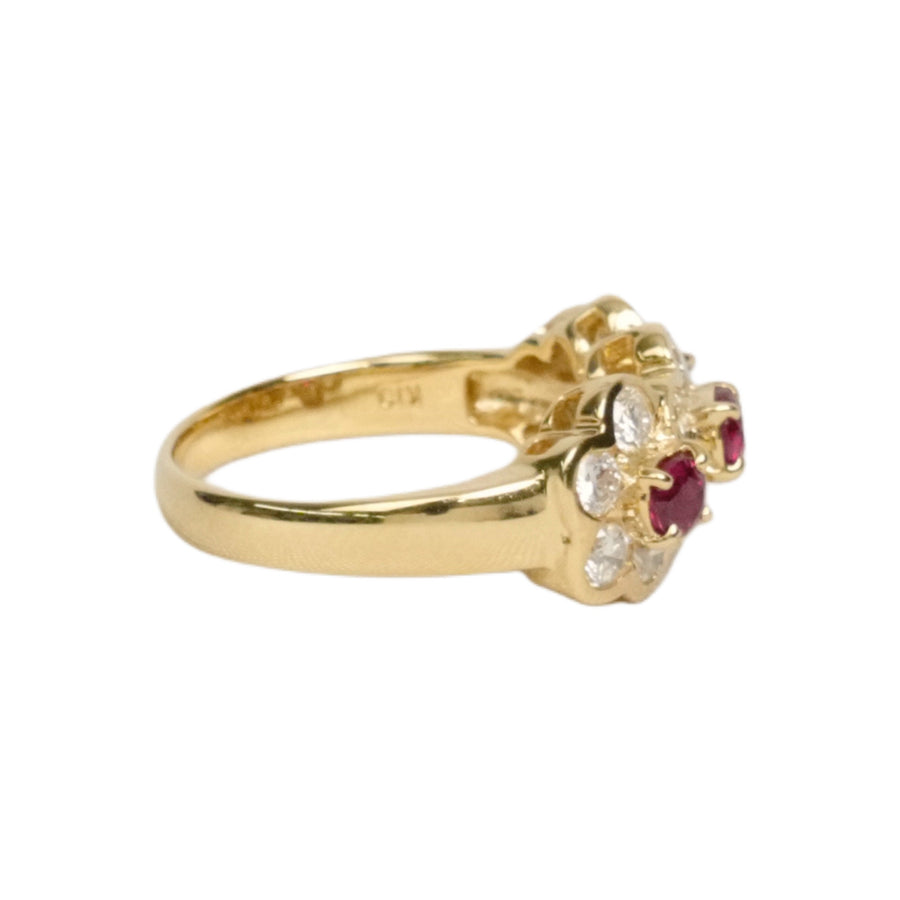 K18 Natural Ruby 0.60ct Diamond 0.83ct Ring