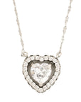 Vintage-Style Heart Rhinestone Necklace
