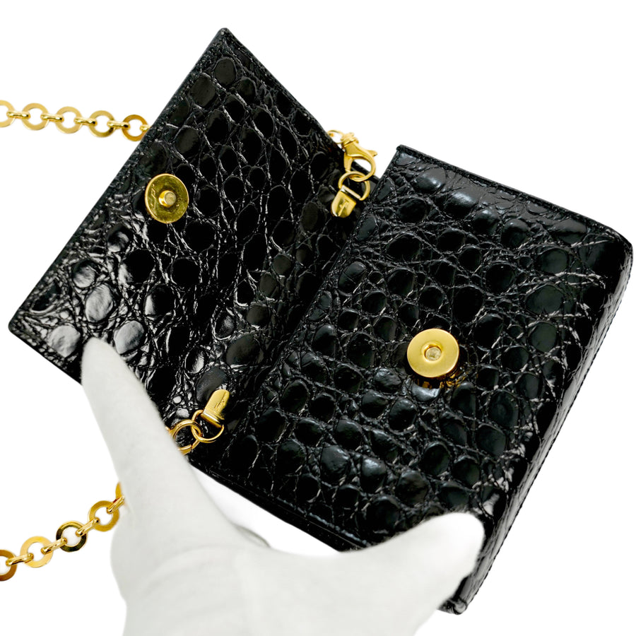 SALVATORE FERRAGAMO Vara Mini Chain Belt Bag/Shoulder Bag 2-Way