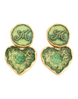 Vintage-Style Heart Alphabet Earrings(Gold-Plated Brass)