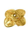 CHANEL Flower Motif Coco Mark Brooch