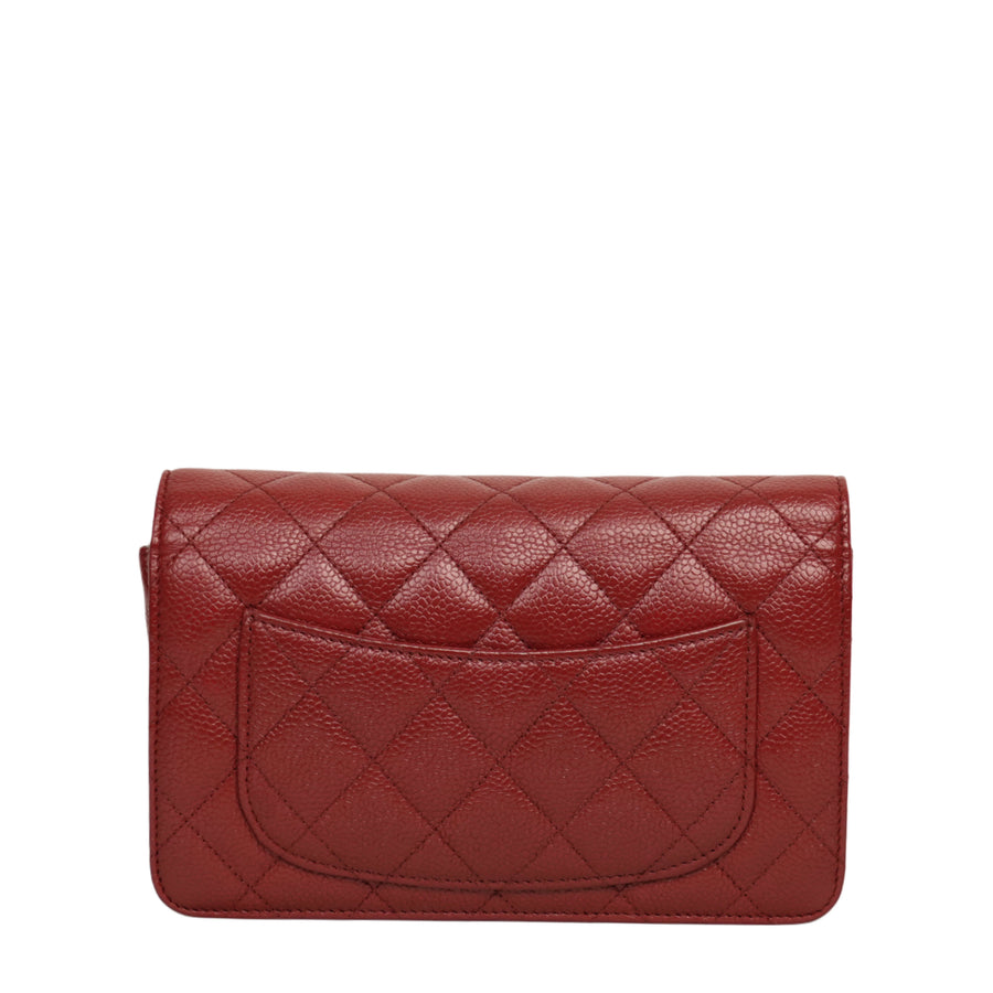 CHANEL 2014 Matelasse Caviar Skin Chain Wallet / Shoulder Bag