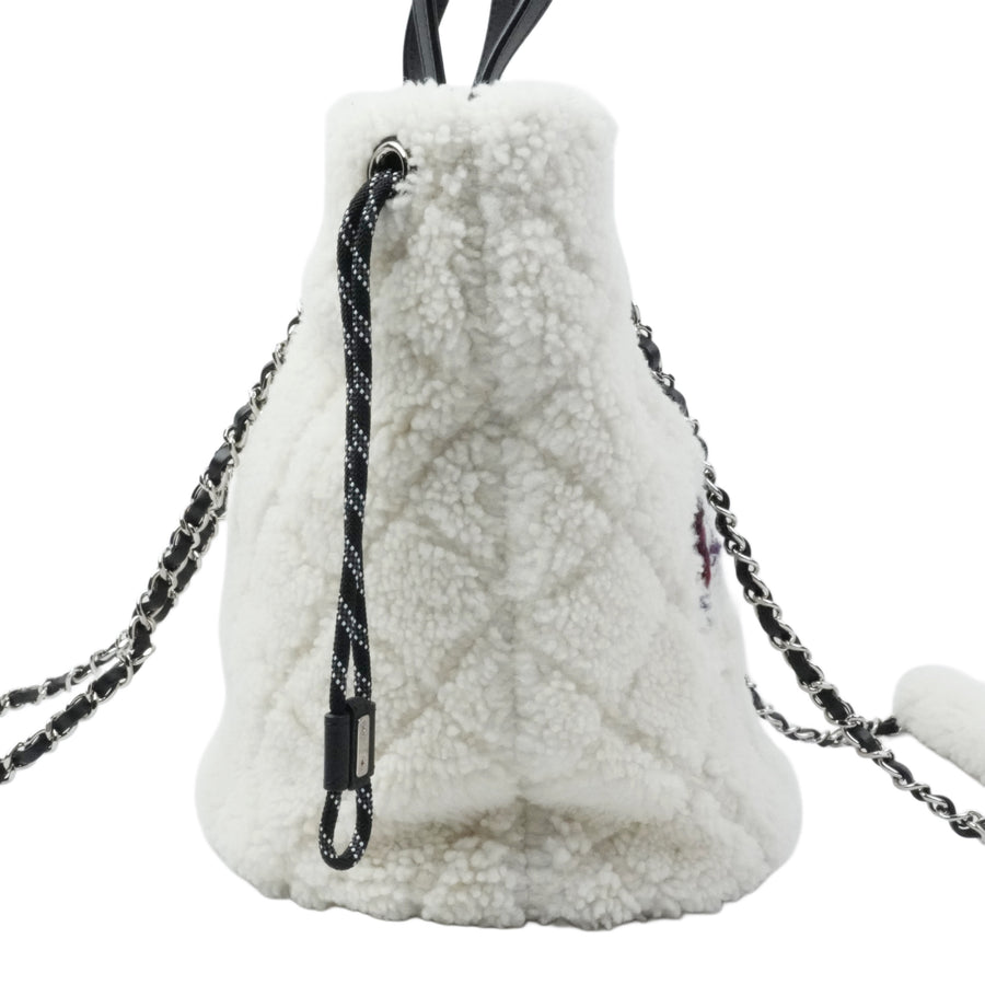 CHANEL Coco Neige Matelassé Drawstring Handbag/Shoulder Bag 2Way