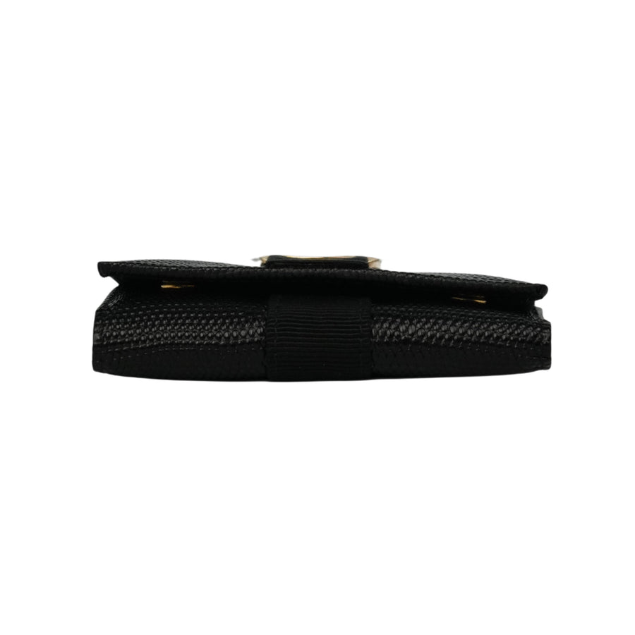 SALVATORE FERRAGAMO Lizard Pattern Vara Plate Key Case