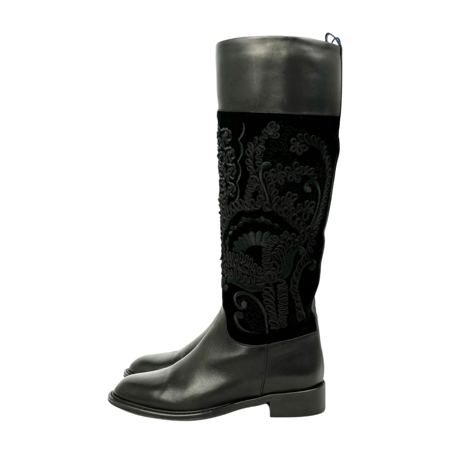 SALVATORE FERRAGAMO Embroidered Long Boots