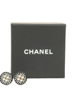 CHANEL Circle Diamond Quilted Coco Mark Earrings