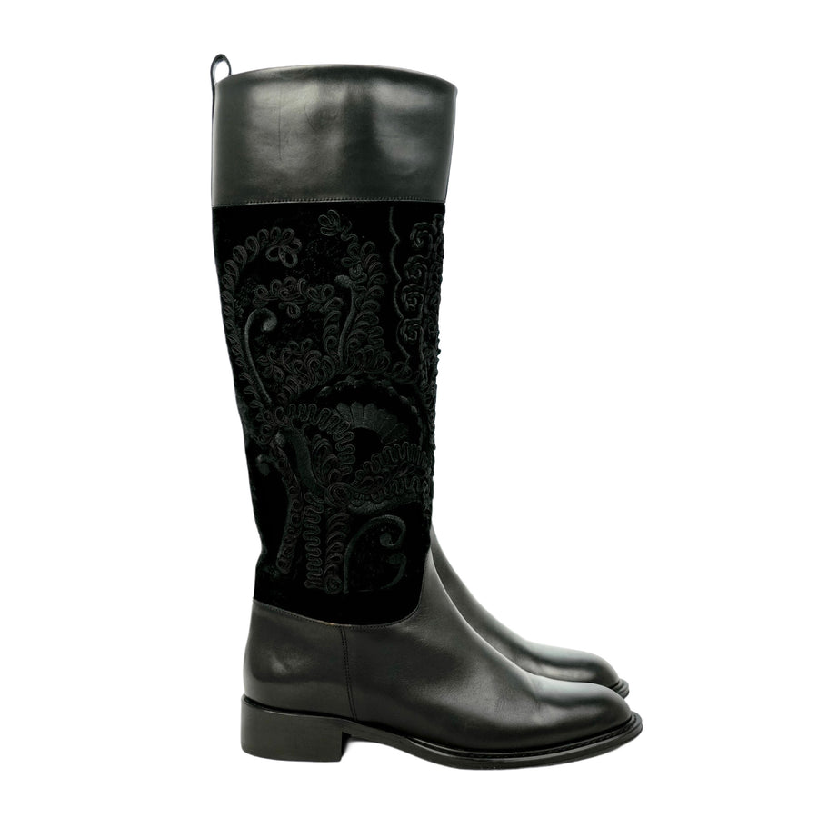 SALVATORE FERRAGAMO Embroidered Long Boots