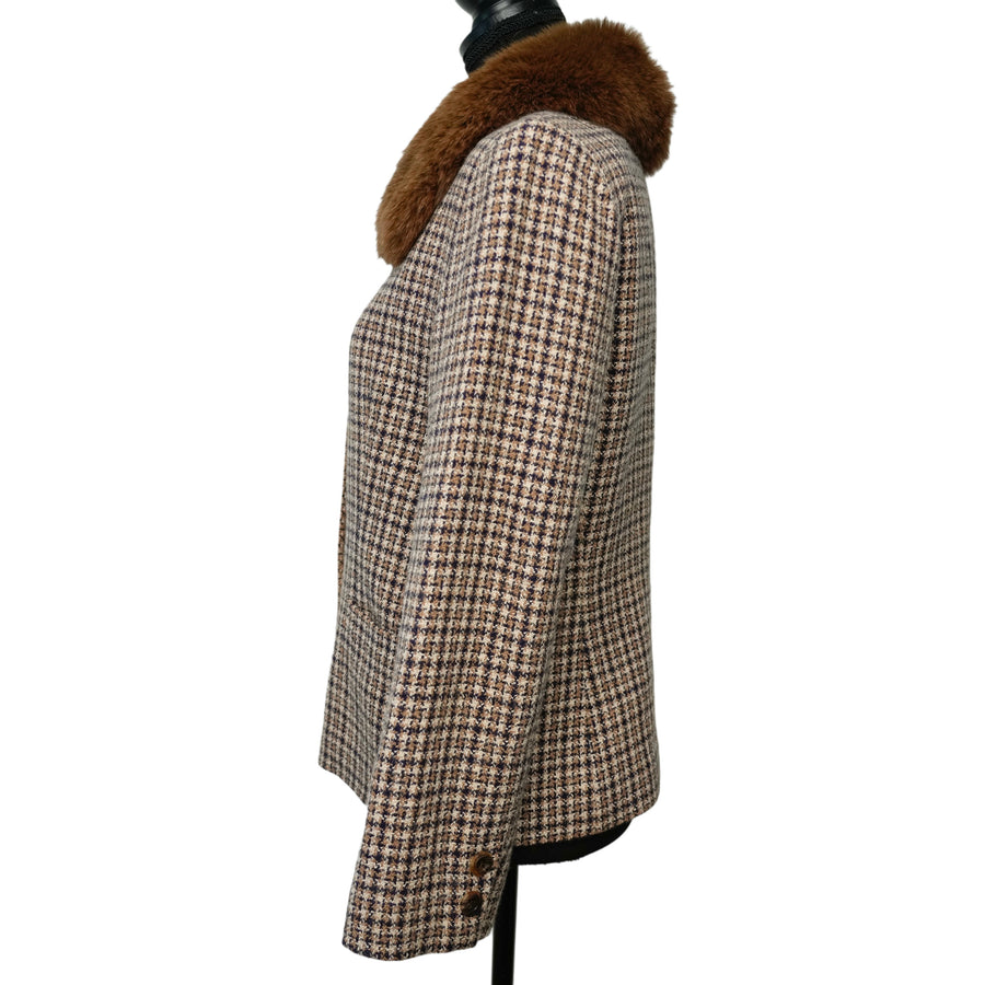 BURBERRY Eco-Fur Tweed Outerwear
