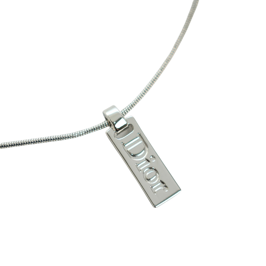 CHRISTIAN DIOR Logo Plate Necklace