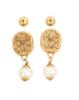 Vintage-Style Stone Earrings(Gold-Plated Brass)