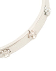 Vintage-Style Flower Motif Rhinestone Bangle