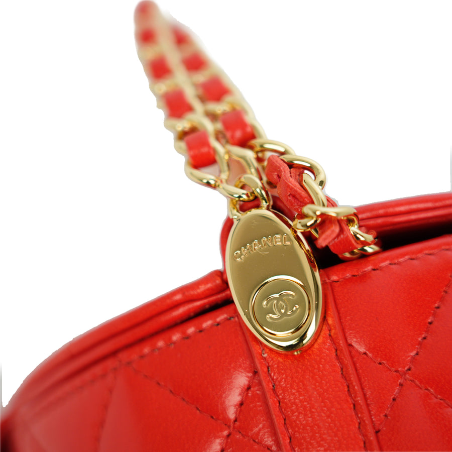 CHANEL Matelassé Lambskin Vanity Bag Handbag/Shoulder Bag