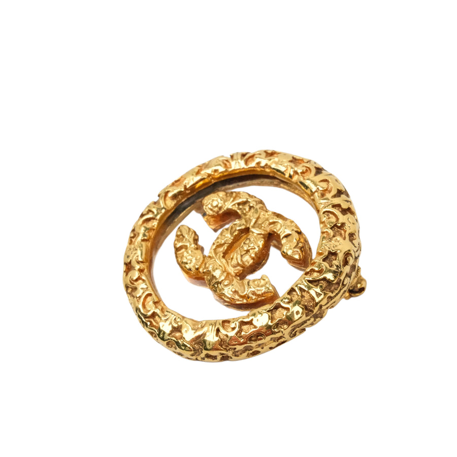 CHANEL Coco Mark Lava Circle Brooch