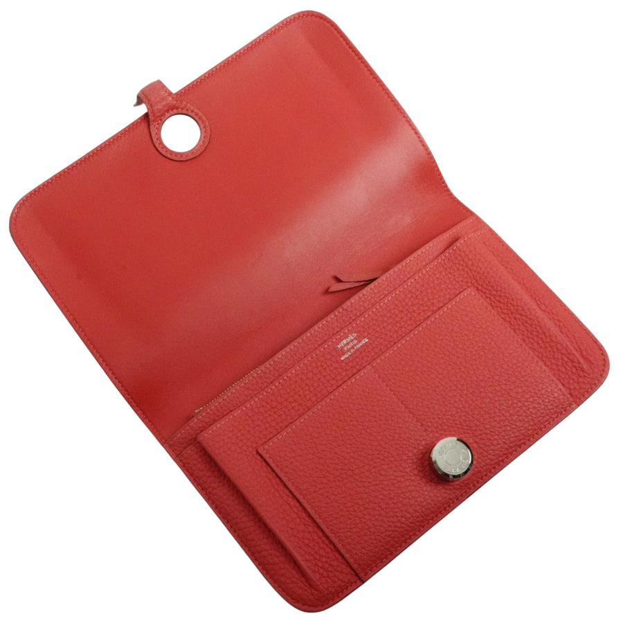 HERMES Dogon GM Taurillon Clemence Wallet