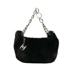 CHANEL 2002–2003 Fur Coco Mark Chain Shoulder Bag