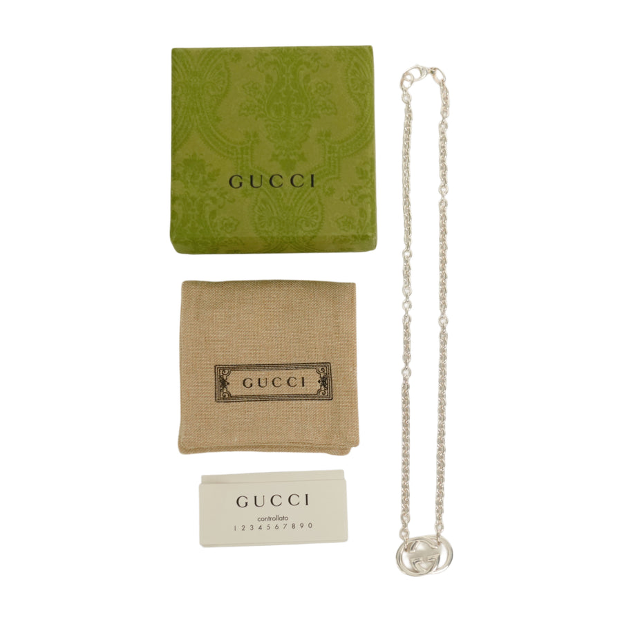 GUCCI SV925 Interlocking G Necklace