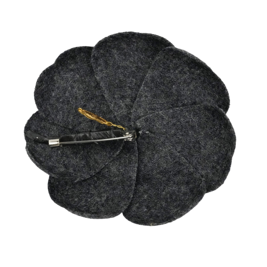 CHANEL Felt Camellia Brooch