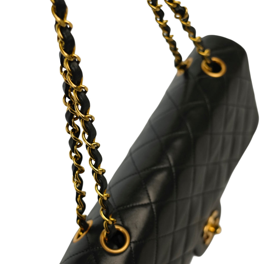 CHANEL 1994–1996 Matelassé Double Flap Lambskin Shoulder Bag