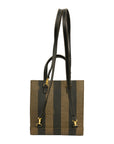 FENDI Logo Pequin Handbag / Backpack / Shoulder Bag 3-Way
