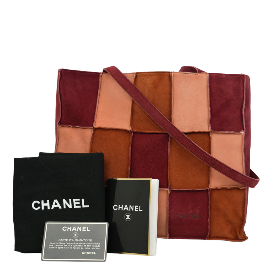CHANEL 2000–2002 Patchwork Suede Tote Bag