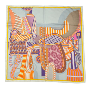 HERMES Carre 90 “La Selle Imaginaire” Imaginary Saddle Scarf