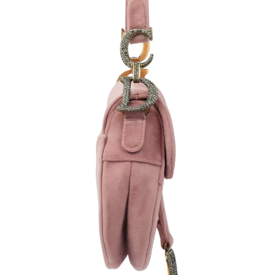 CHRISTIAN DIOR Velvet Saddlebag Handbag