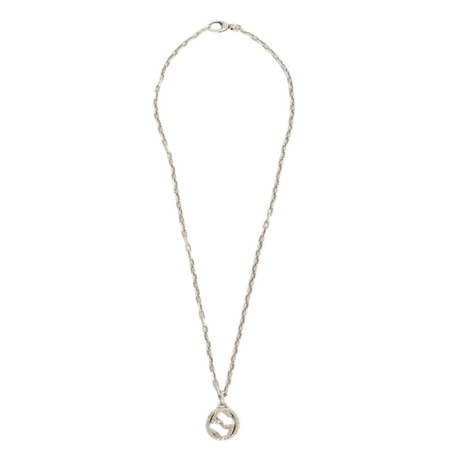 GUCCI SV925 Arabesque Interlocking GG Logo Necklace