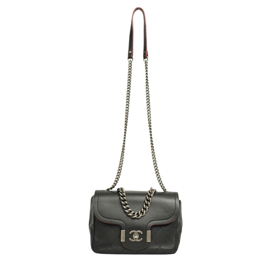 CHANEL Coco Mark Chain Aged Metal Hardware Handbag / Shoulder Bag