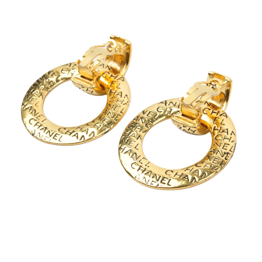 CHANEL Logo Circle Earrings