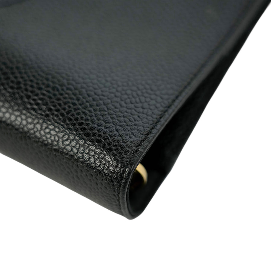CHANEL 1997–1999 Coco Mark Caviar Leather Planner Cover