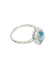 PT900 Zircon 3.04ct Diamond 0.54ct Ring