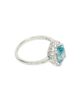 PT900 Zircon 3.04ct Diamond 0.54ct Ring